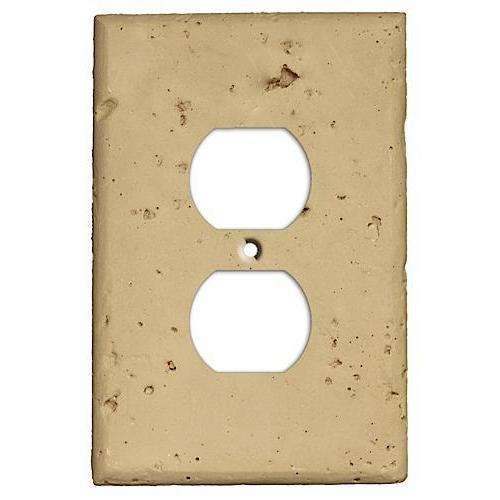 Khaki Stone Duplex Outlet Cover Plate