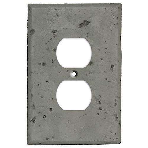 Gray Stone Duplex Outlet Cover Plate - Wallplatesonline.com