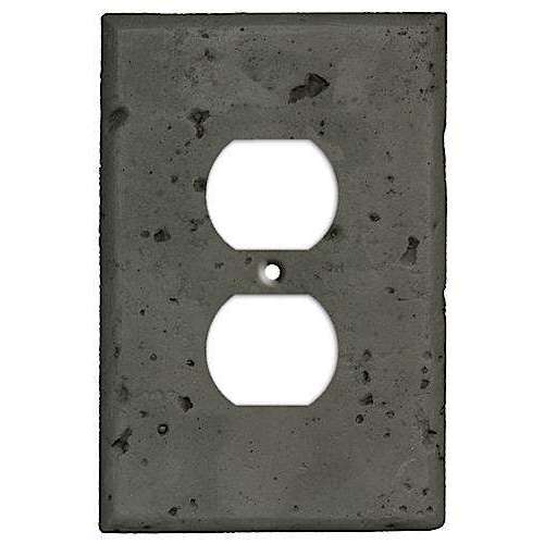 Charcoal Stone Duplex Outlet Cover Plate - Wallplatesonline.com