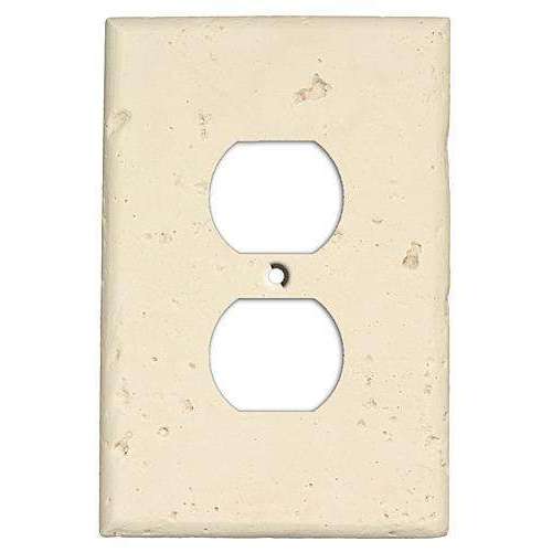 Bone Stone Duplex Outlet Cover Plate