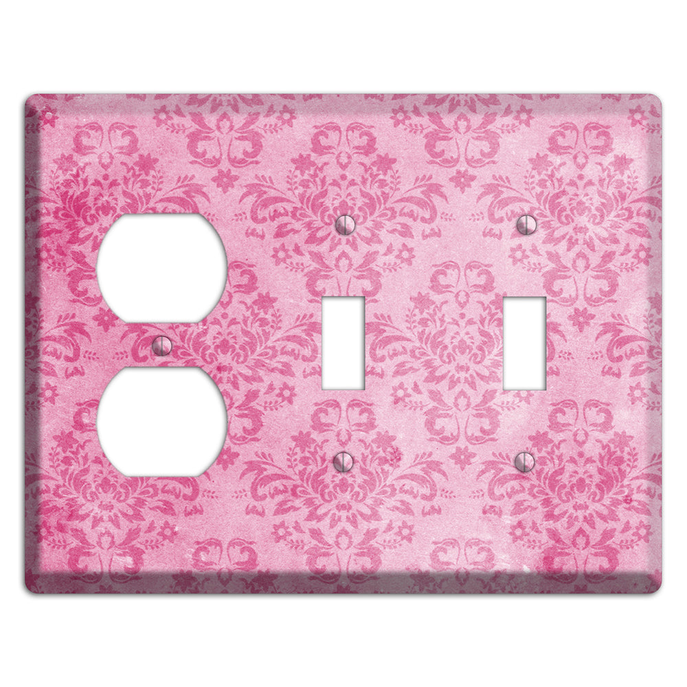 Beauty Bush Pink Texture Duplex / 2 Toggle Wallplate