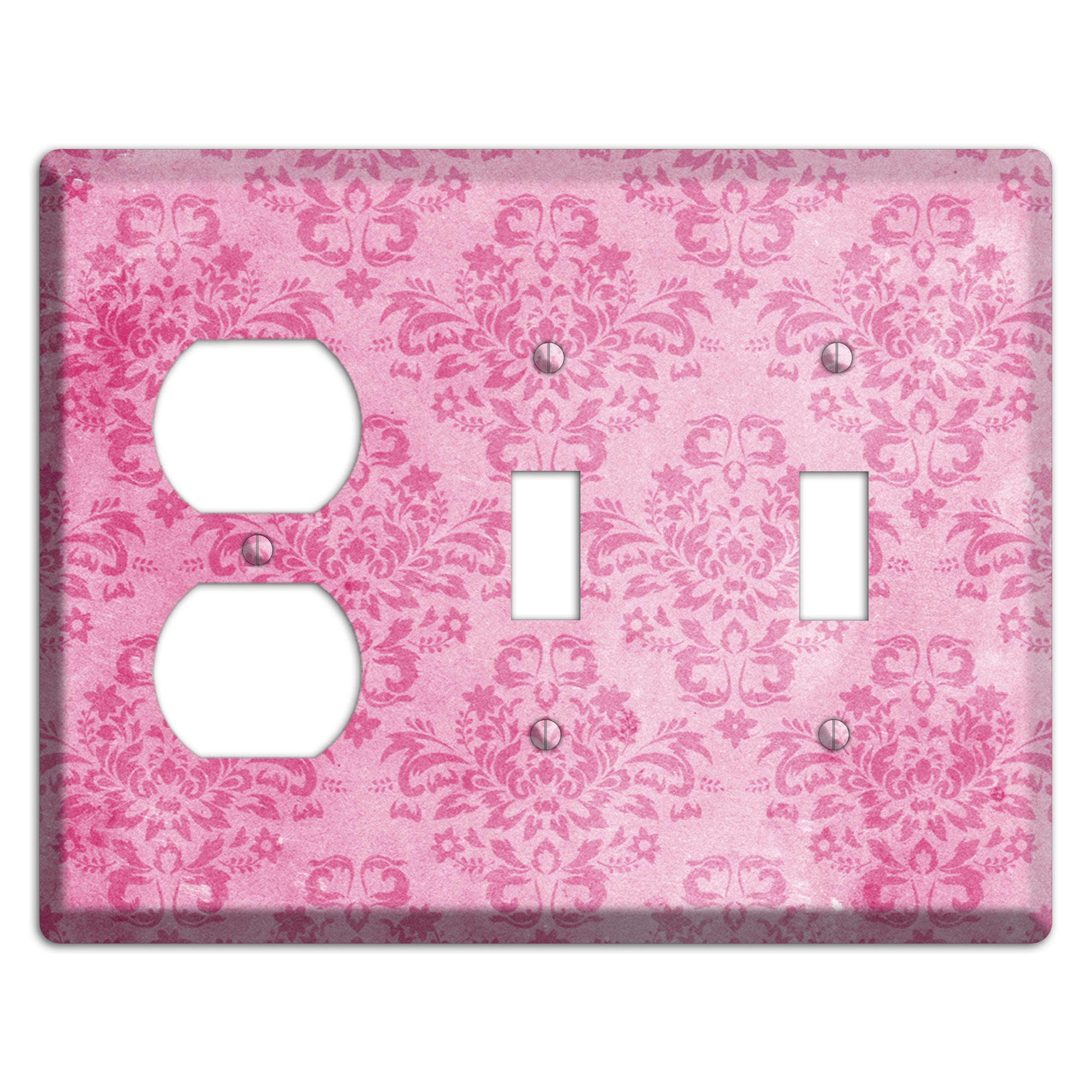 Beauty Bush Pink Texture Duplex / 2 Toggle Wallplate