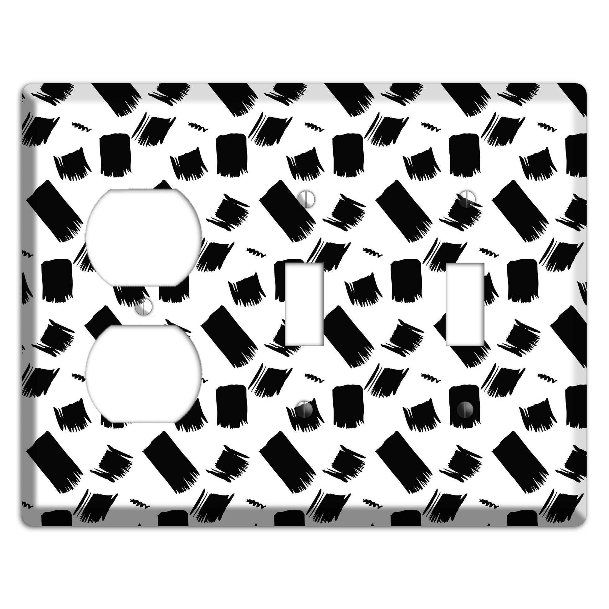 Ink Brushstrokes 8 Duplex / 2 Toggle Wallplate