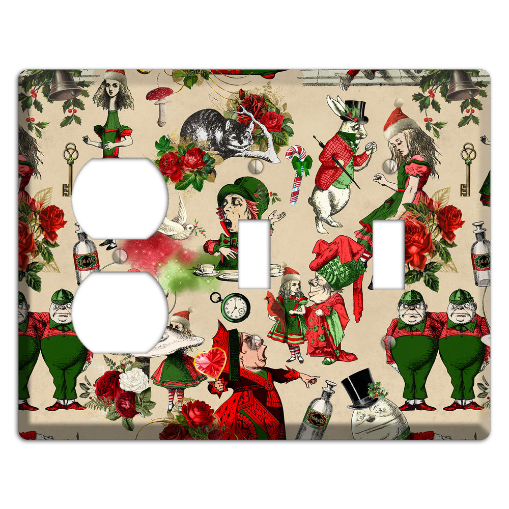 Holiday in Wonderland Characters Duplex / 2 Toggle Wallplate