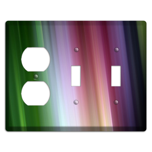Green Lavender and Pink Ray of Light Duplex / 2 Toggle Wallplate