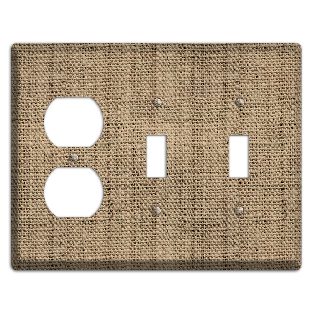 Donkey Brown Burlap Duplex / 2 Toggle Wallplate