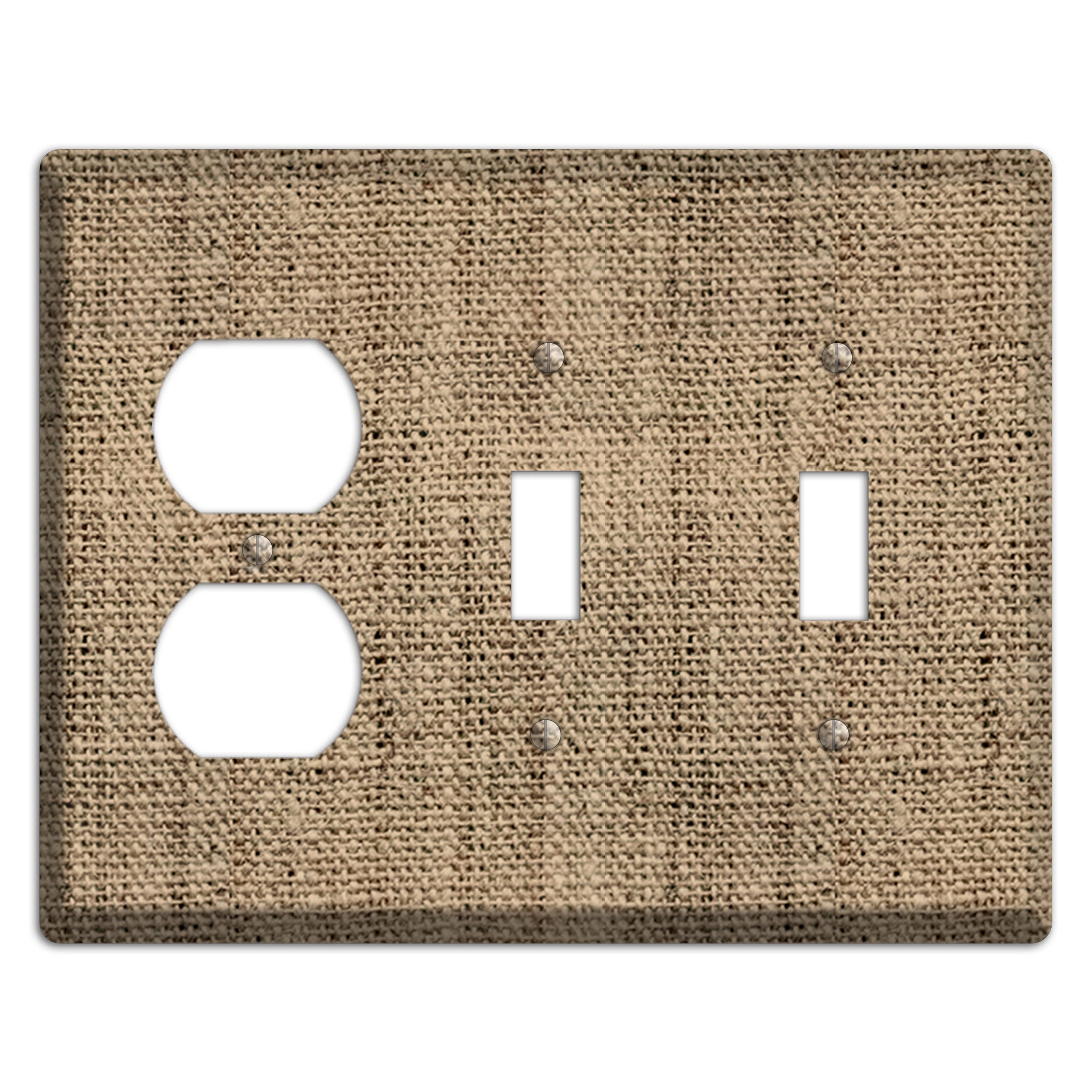 Donkey Brown Burlap Duplex / 2 Toggle Wallplate