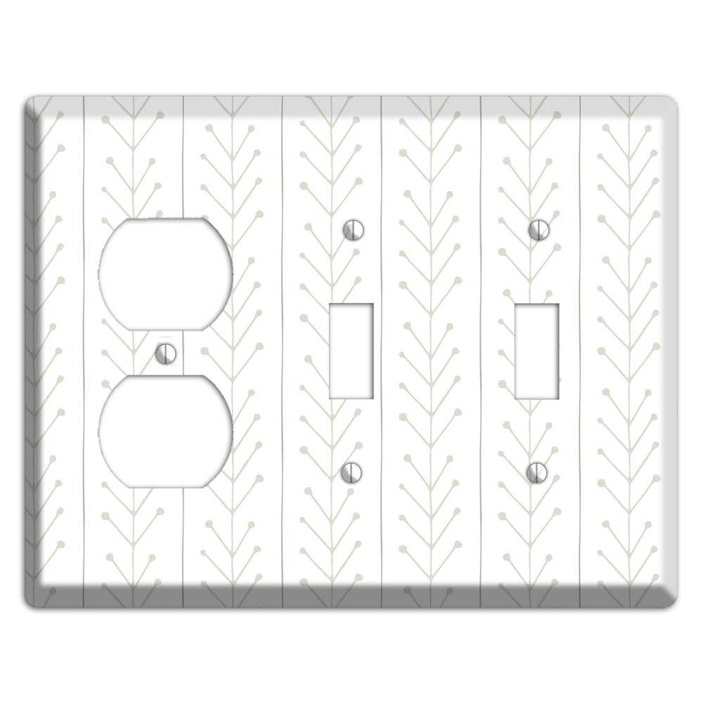 Simple Scandanavian Style F Duplex / 2 Toggle Wallplate
