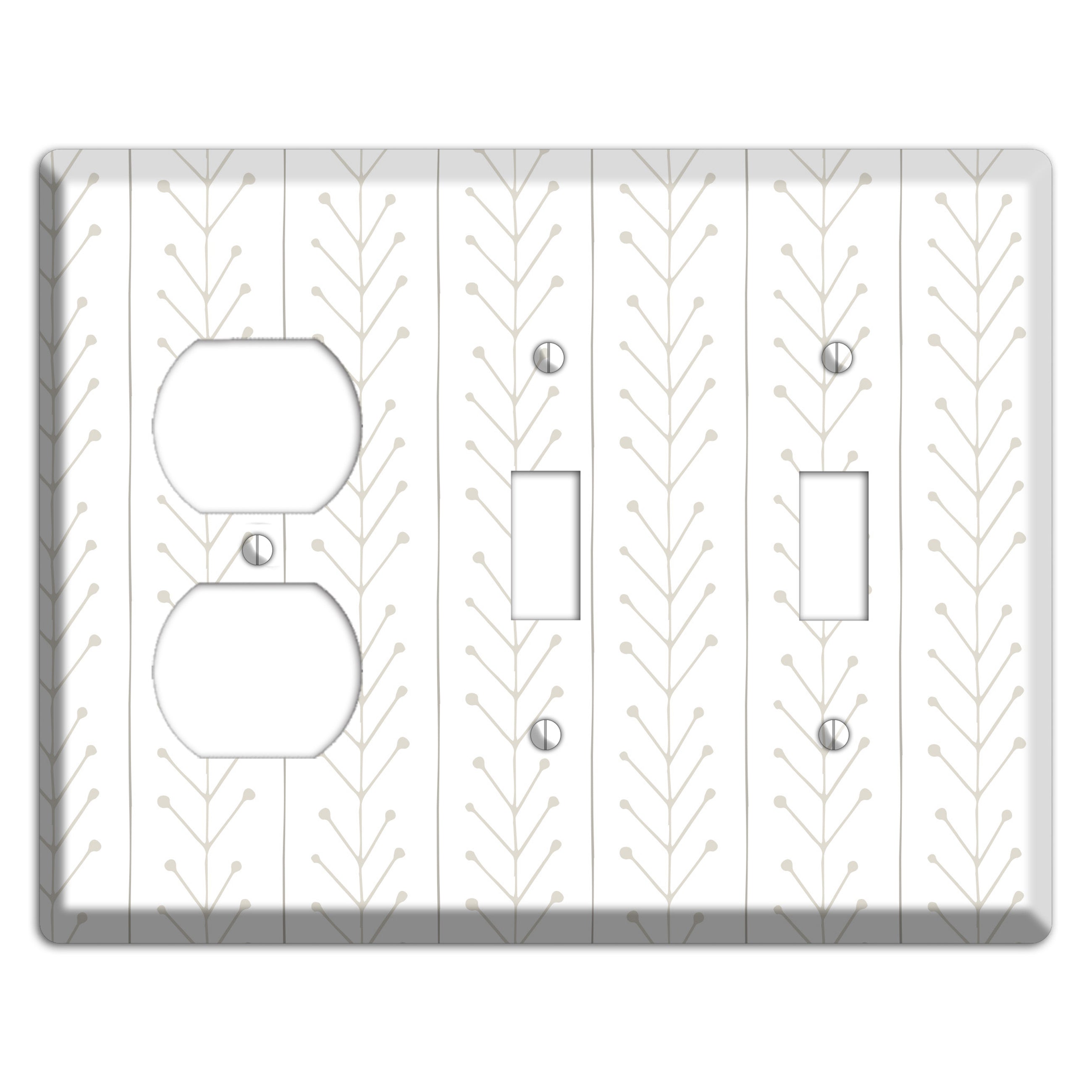 Simple Scandanavian Style F Duplex / 2 Toggle Wallplate