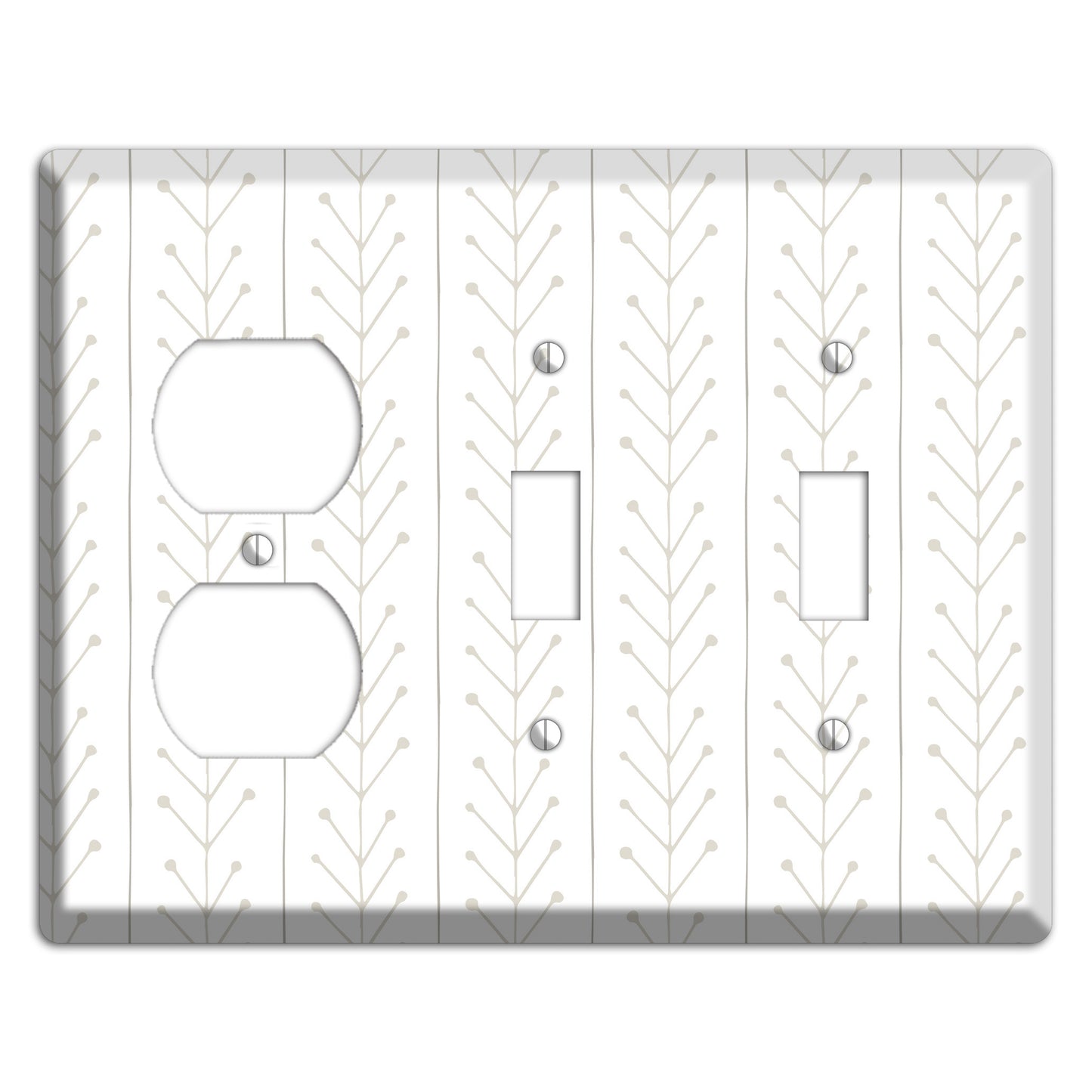 Simple Scandanavian Style F Duplex / 2 Toggle Wallplate