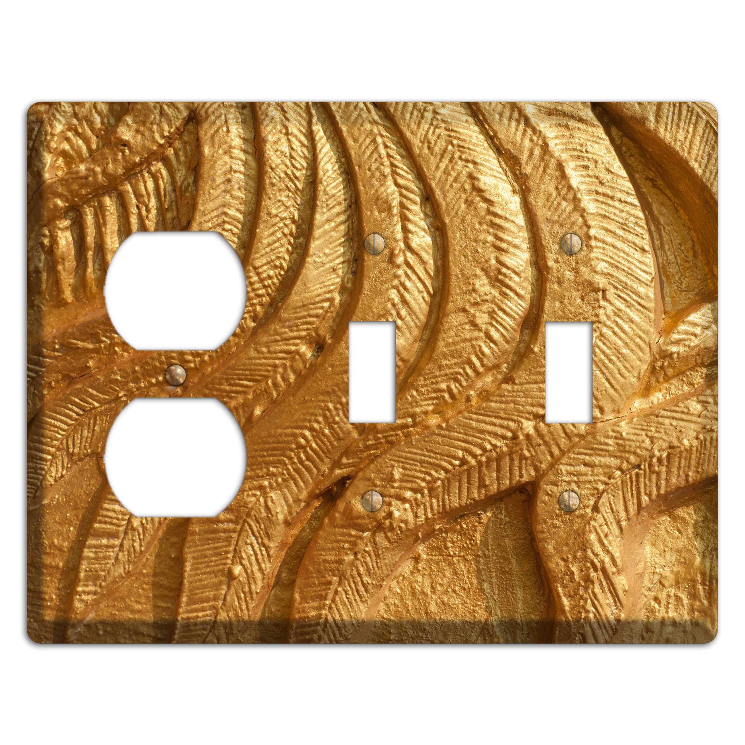 Gold Swirl Concrete Duplex / 2 Toggle Wallplate