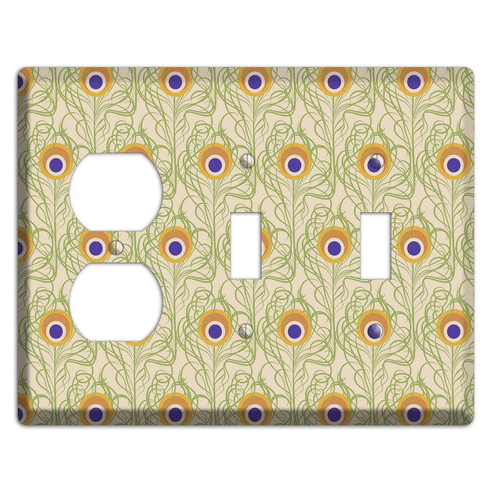 Nouveau Peacock Duplex / 2 Toggle Wallplate