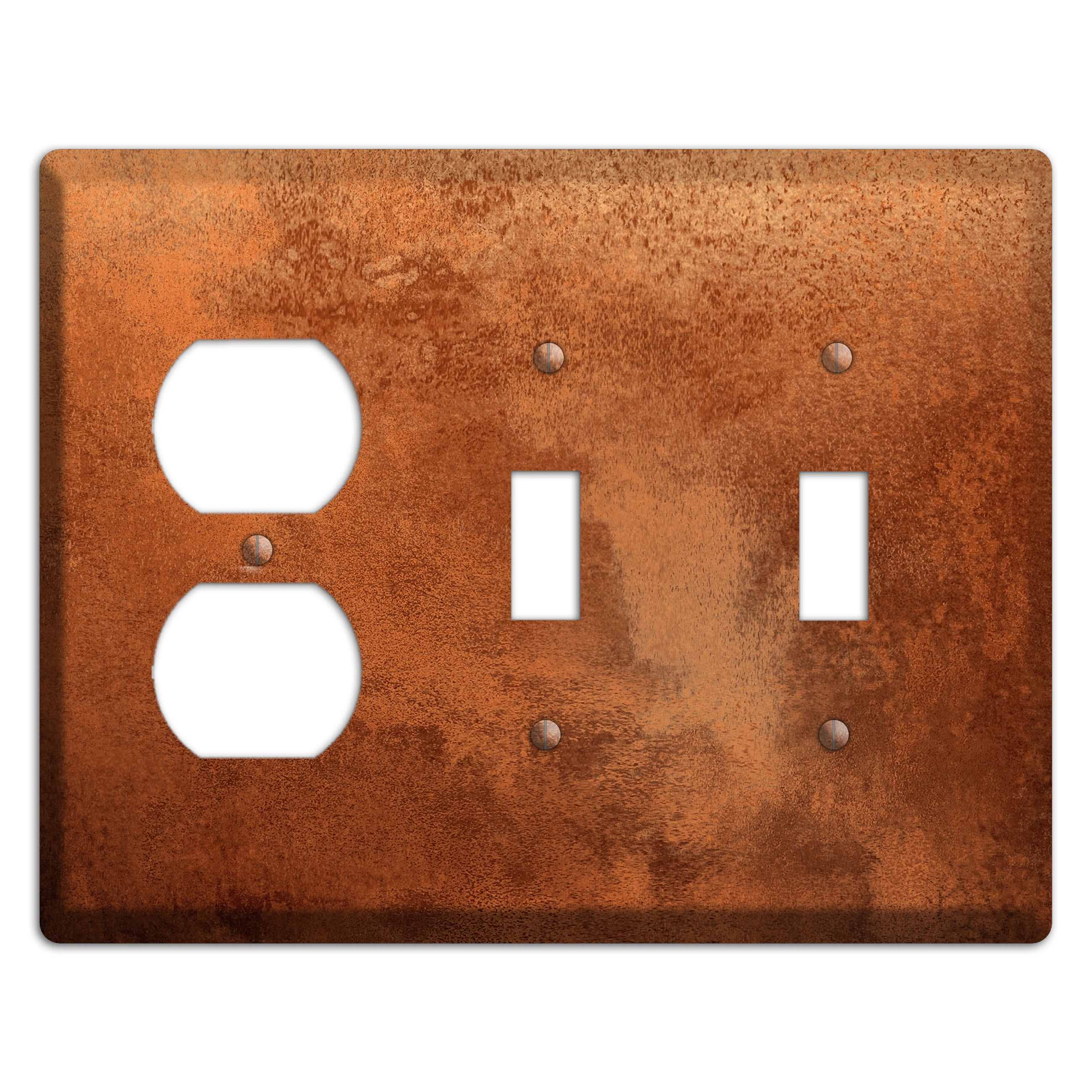 Antique Copper Duplex / 2 Toggle Wallplate