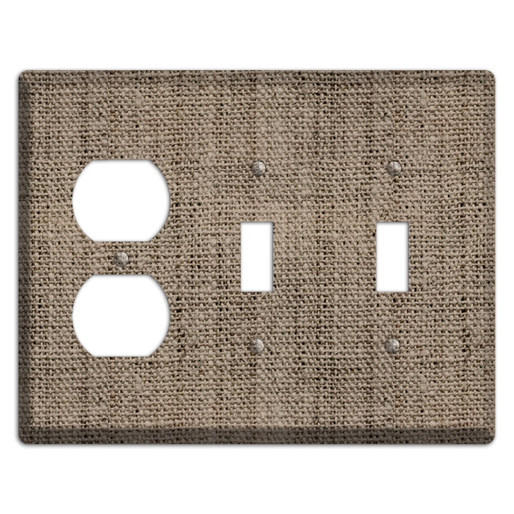 Sand Dune Burlap Duplex / 2 Toggle Wallplate