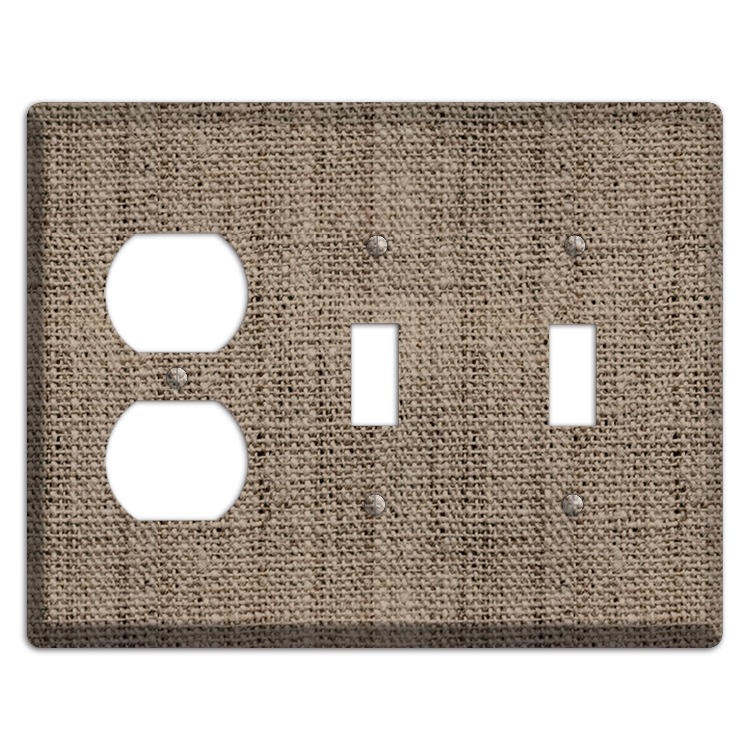Sand Dune Burlap Duplex / 2 Toggle Wallplate