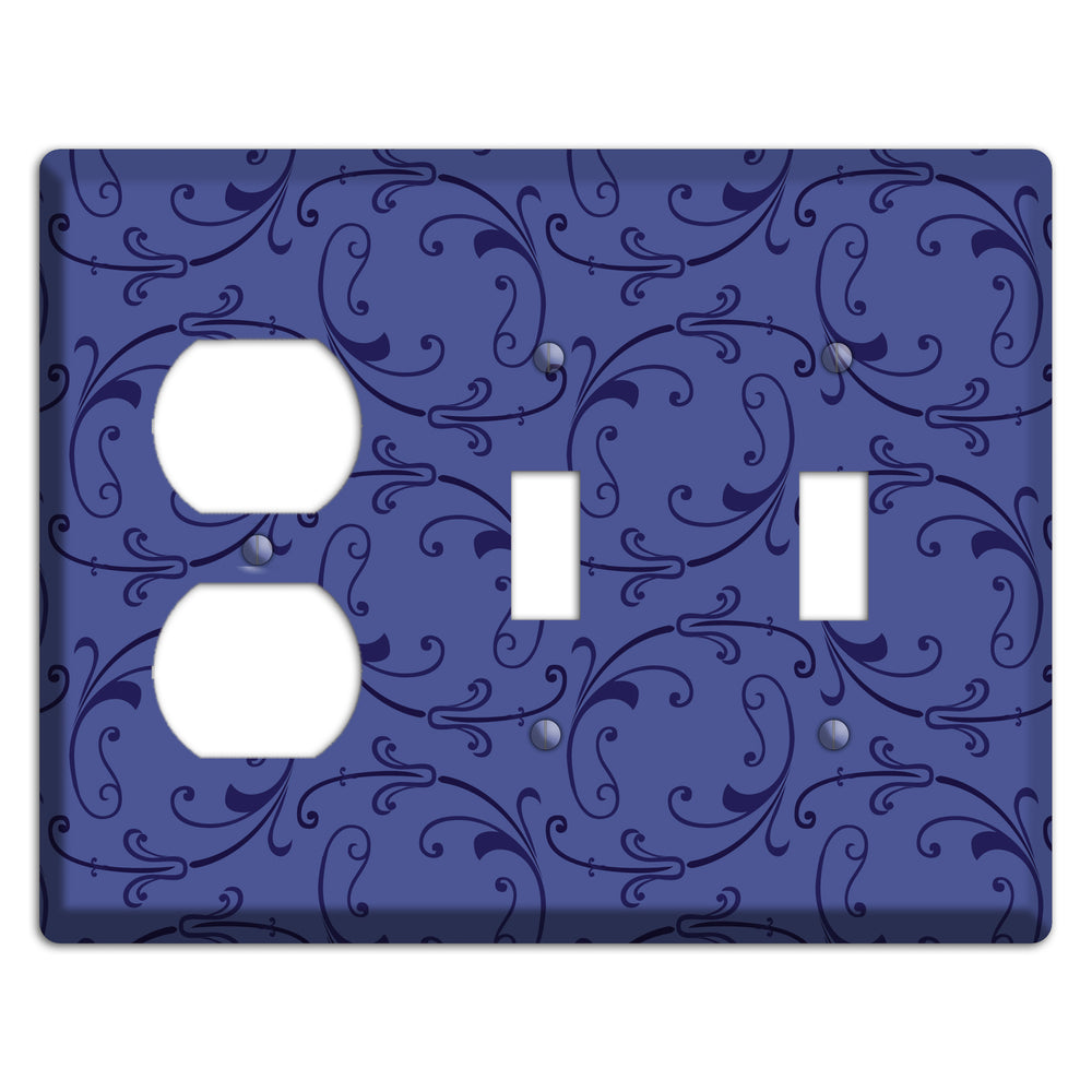 Green and Brown Argyle Duplex / 2 Toggle Wallplate