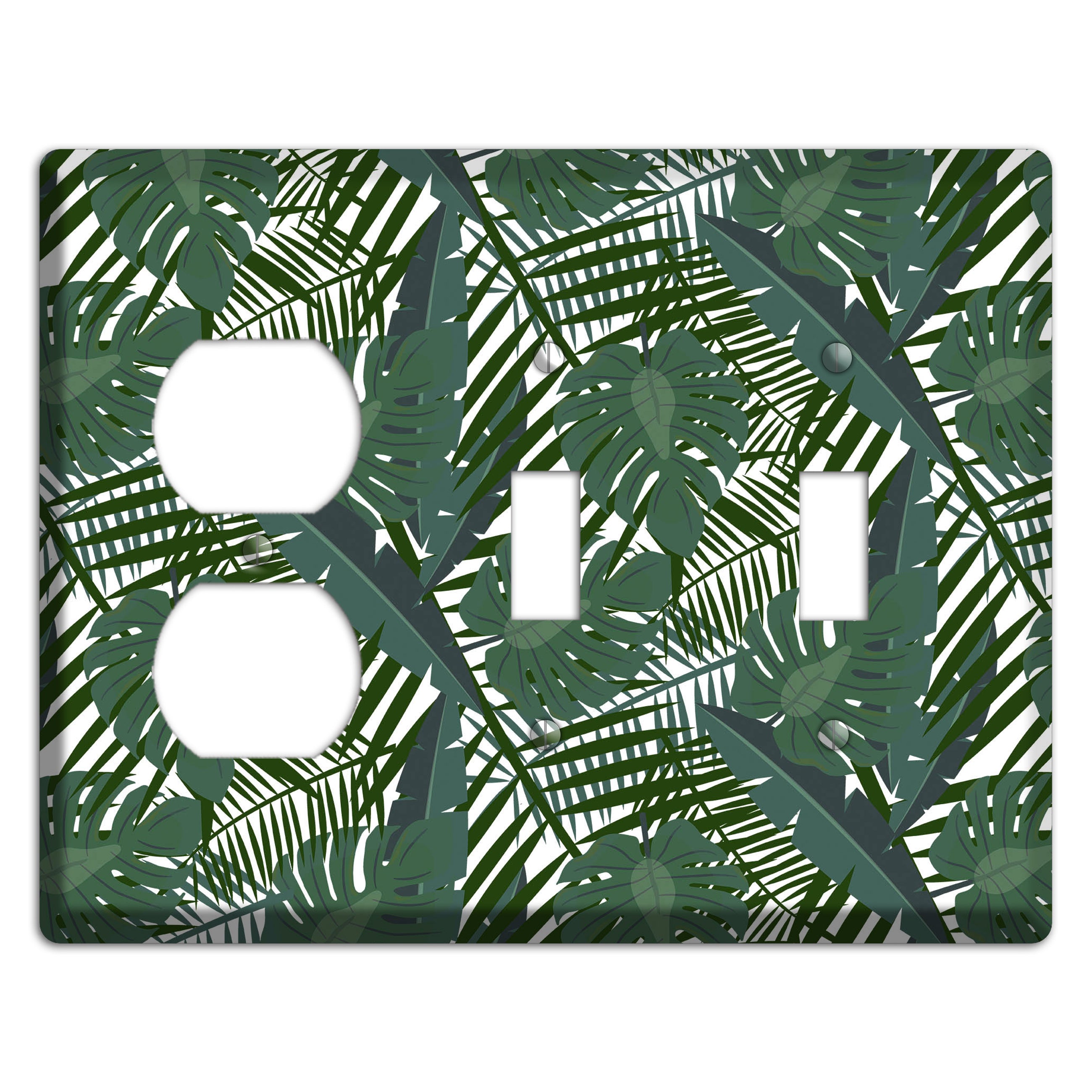 Leaves Style Q Duplex / 2 Toggle Wallplate