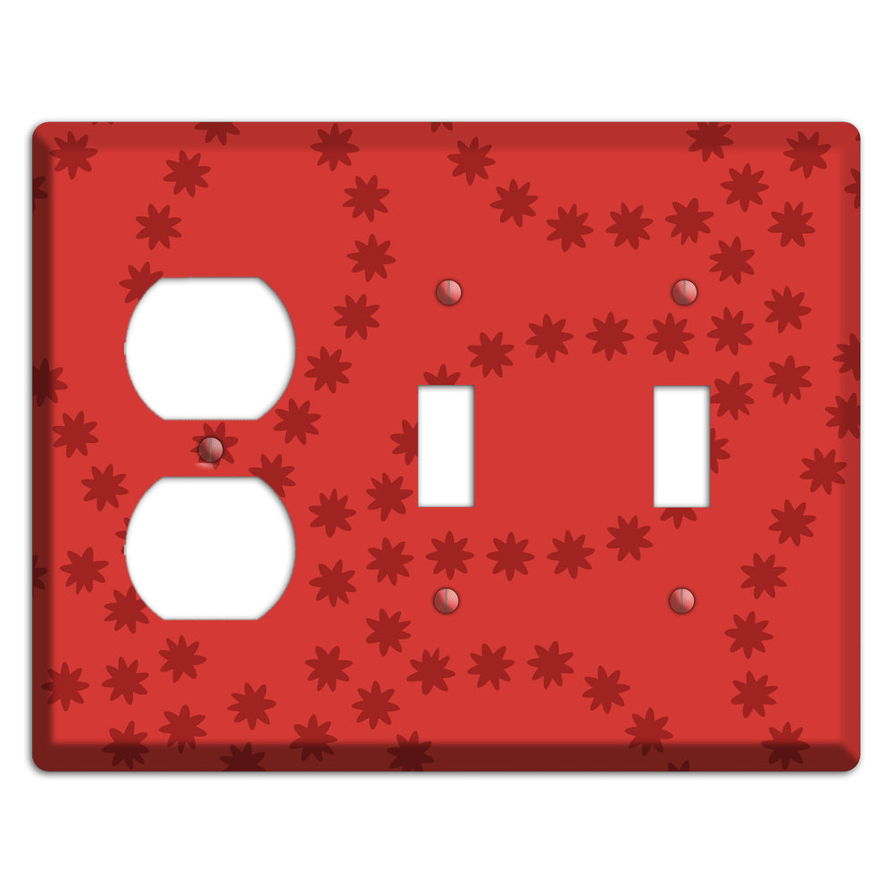 Multi Red Constellation Duplex / 2 Toggle Wallplate