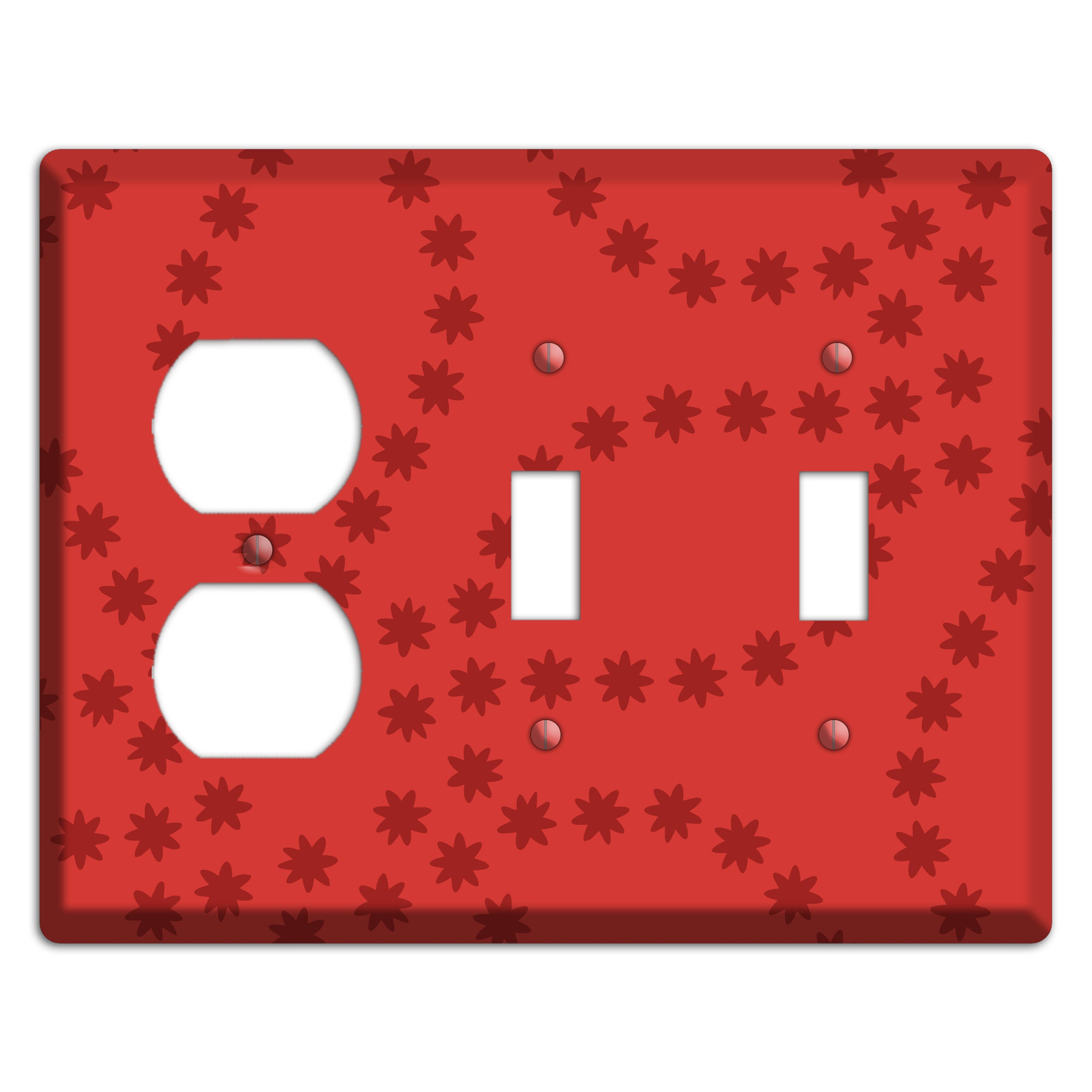 Multi Red Constellation Duplex / 2 Toggle Wallplate