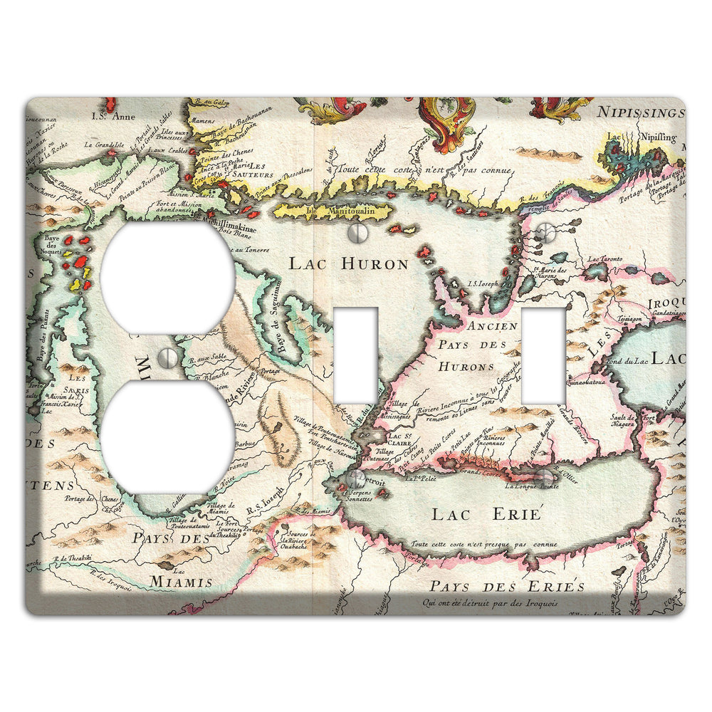 Lake Michigan Duplex / 2 Toggle Wallplate