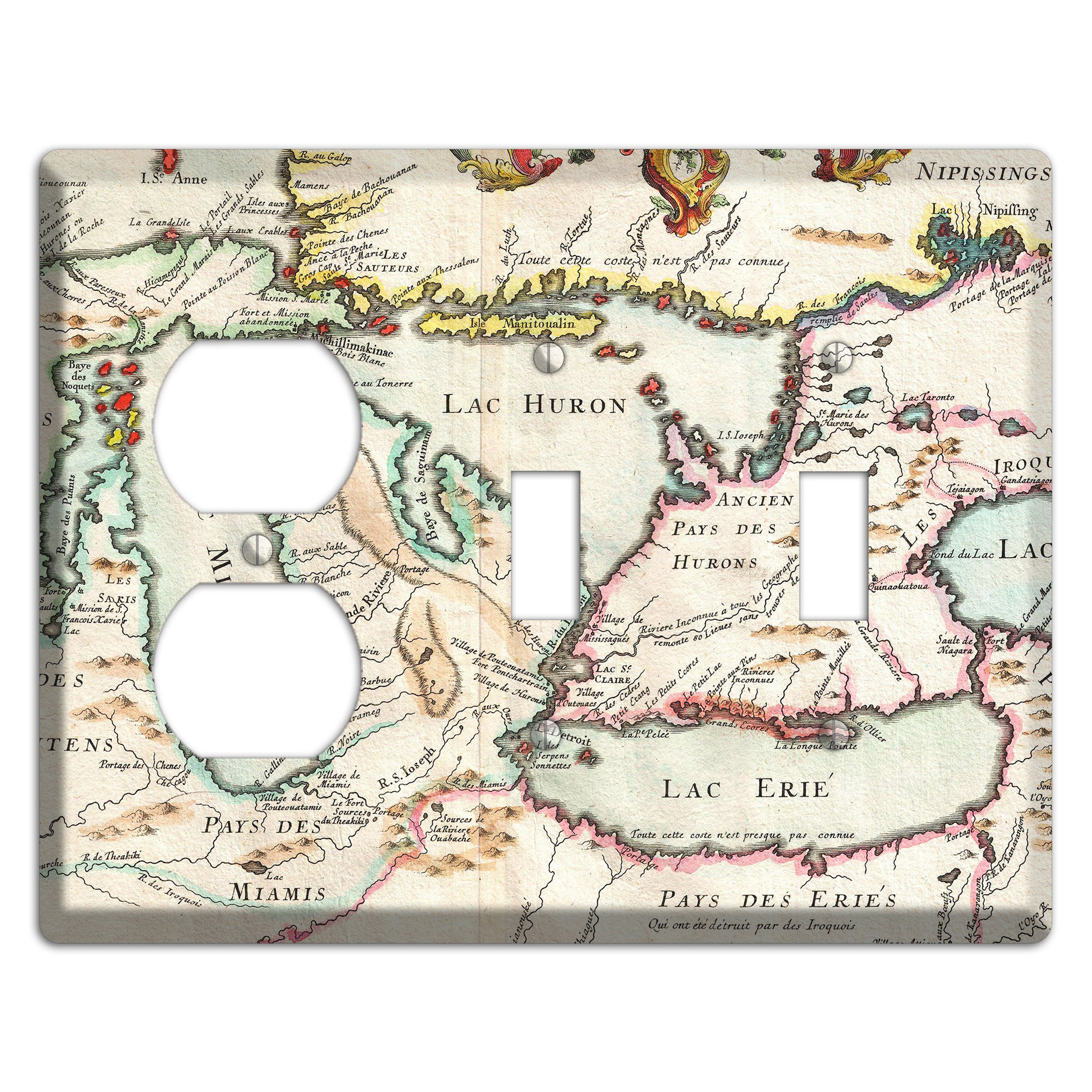 Lake Michigan Duplex / 2 Toggle Wallplate