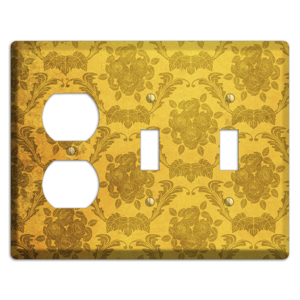 Tusock Vintage Rose Damask Duplex / 2 Toggle Wallplate