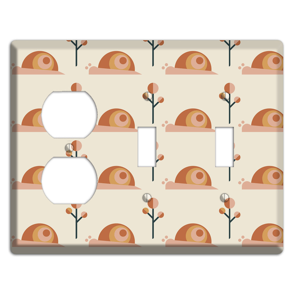 Retro Snails Duplex / 2 Toggle Wallplate