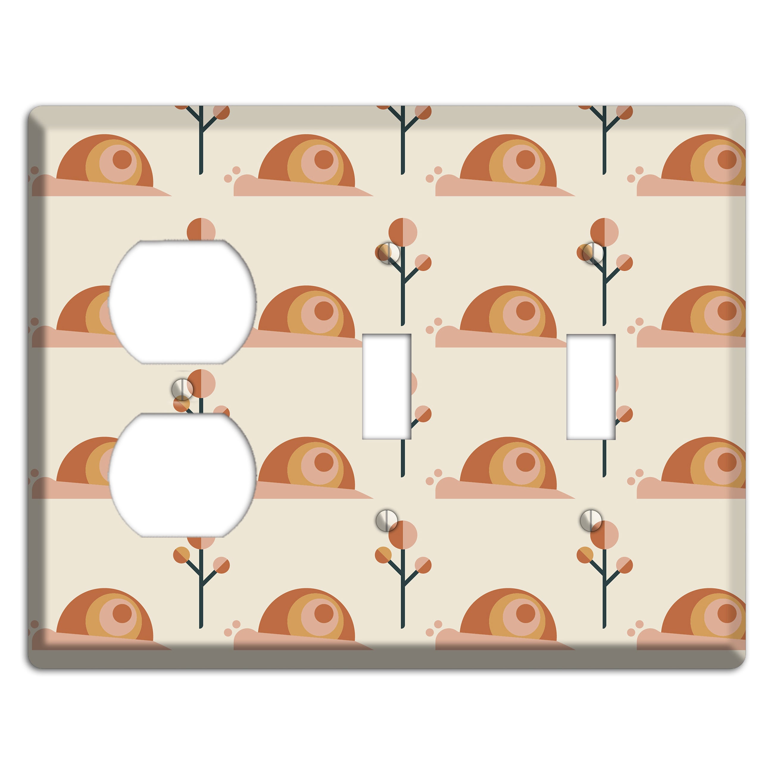 Retro Snails Duplex / 2 Toggle Wallplate