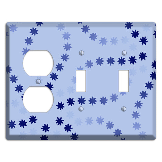 Periwinkle with Blue Constellation Duplex / 2 Toggle Wallplate