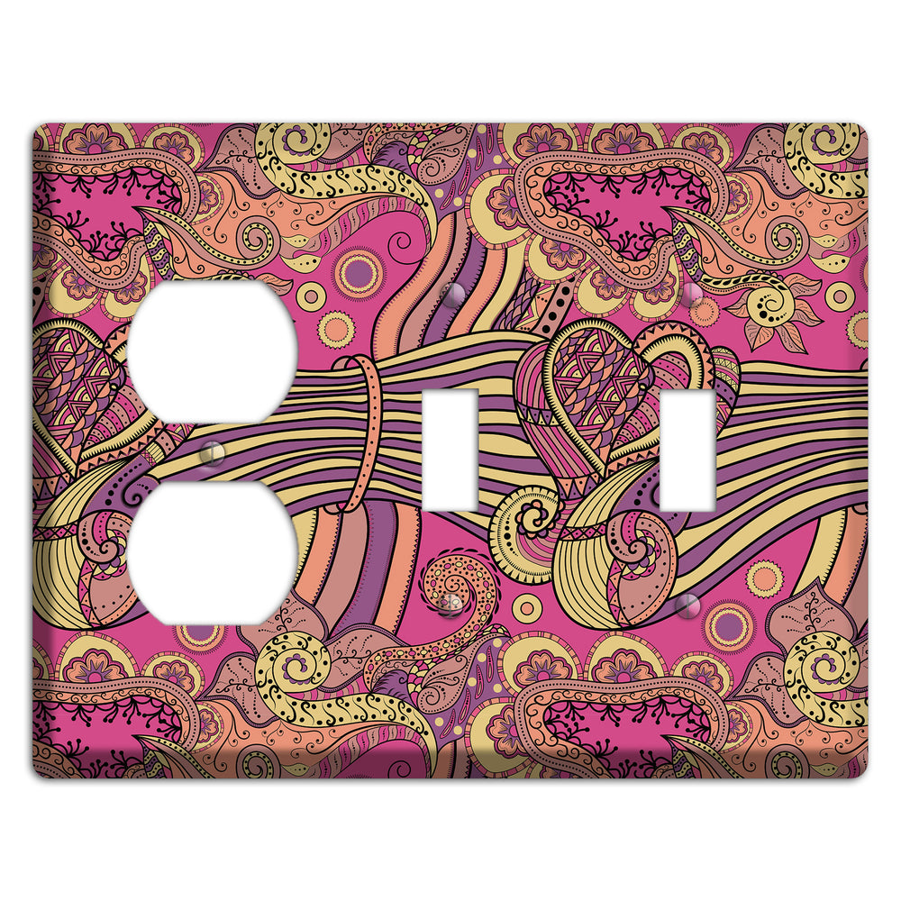 Retro Flourish 1 Duplex / 2 Toggle Wallplate