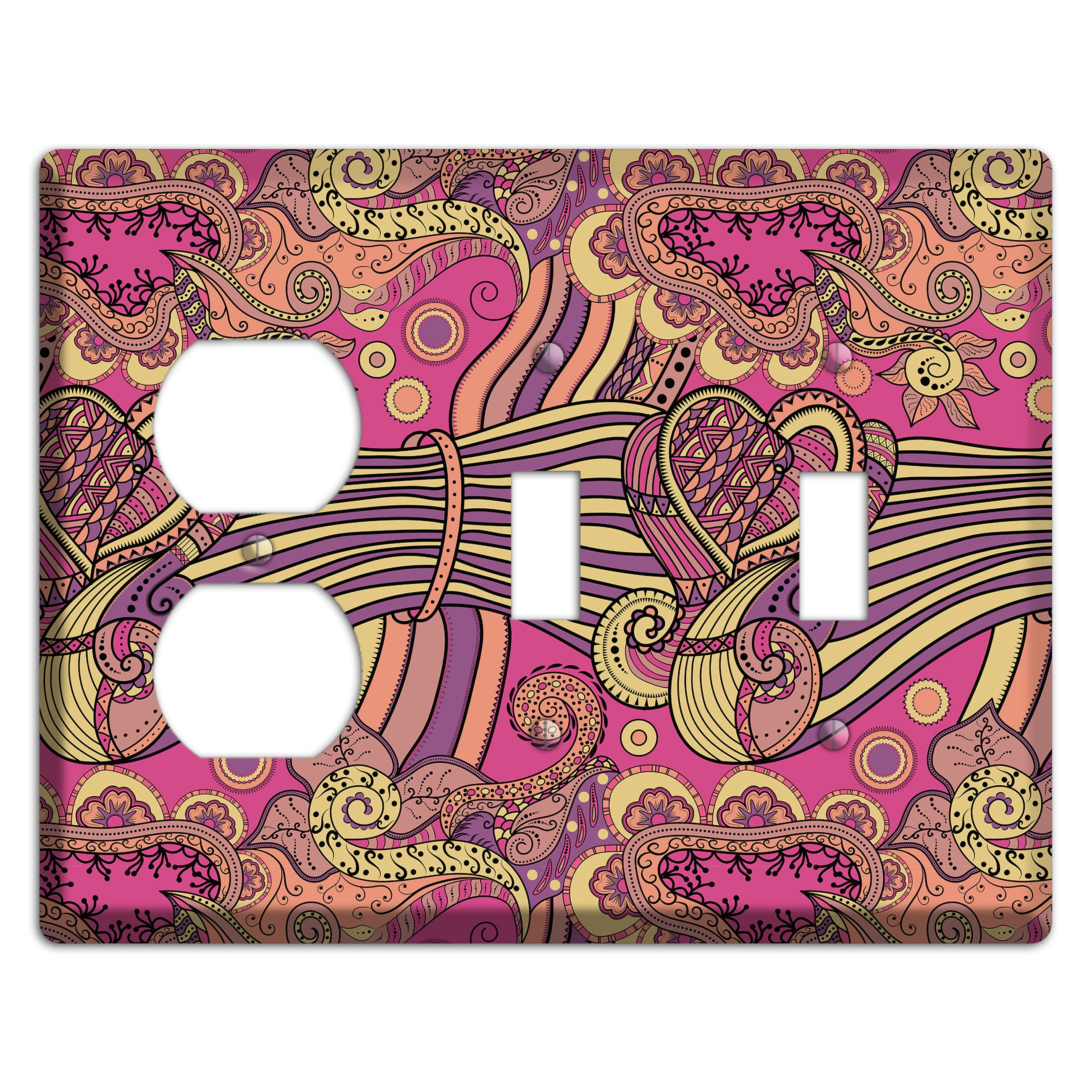 Retro Flourish 1 Duplex / 2 Toggle Wallplate