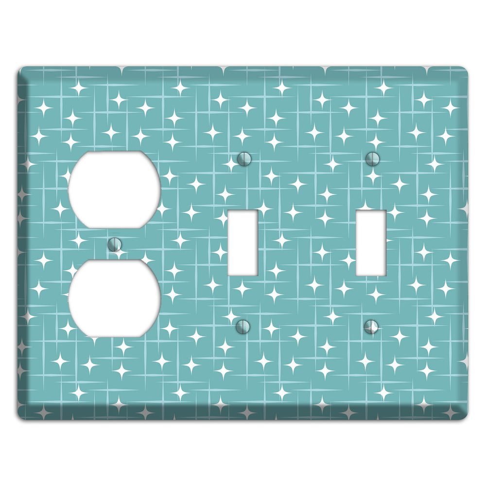 Blue Star Burst Duplex / 2 Toggle Wallplate