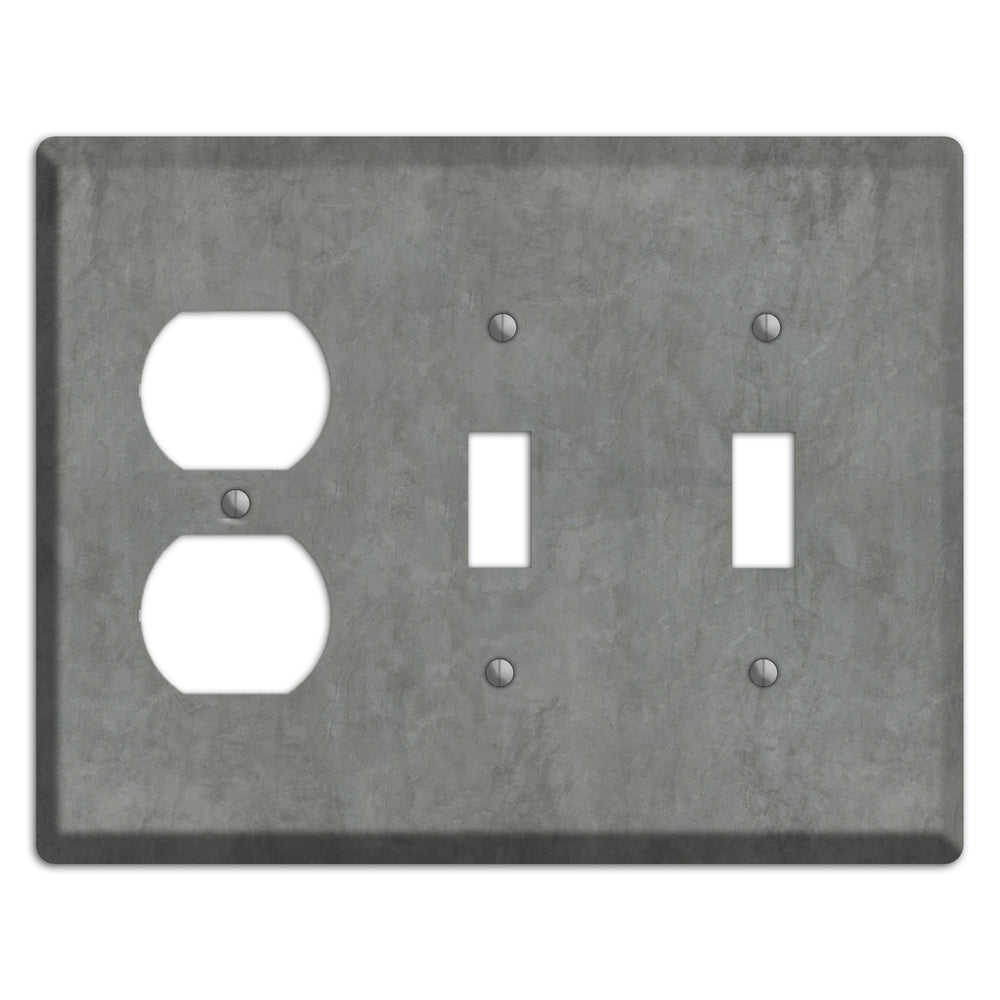 Stucco Grey Duplex / 2 Toggle Wallplate