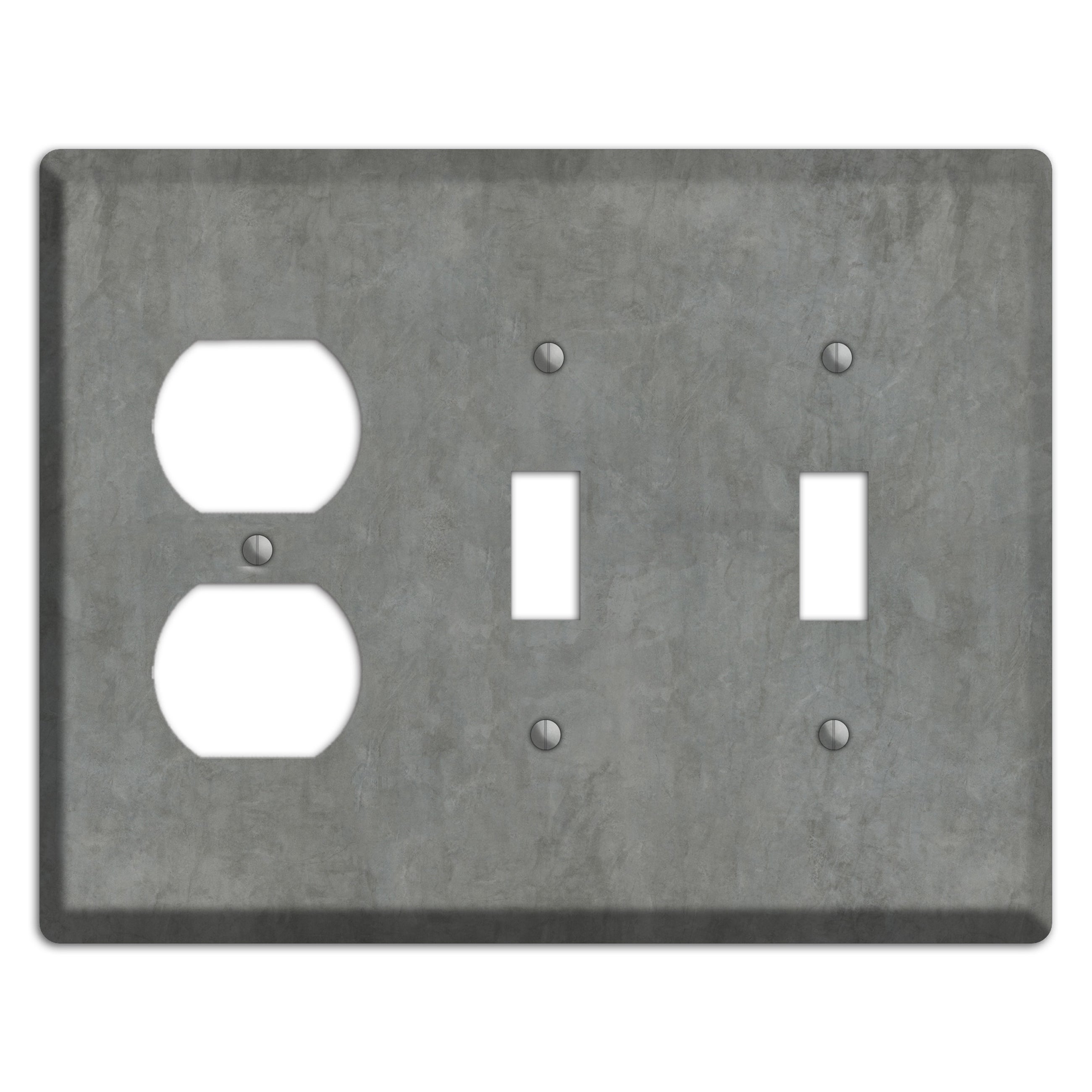 Stucco Grey Duplex / 2 Toggle Wallplate