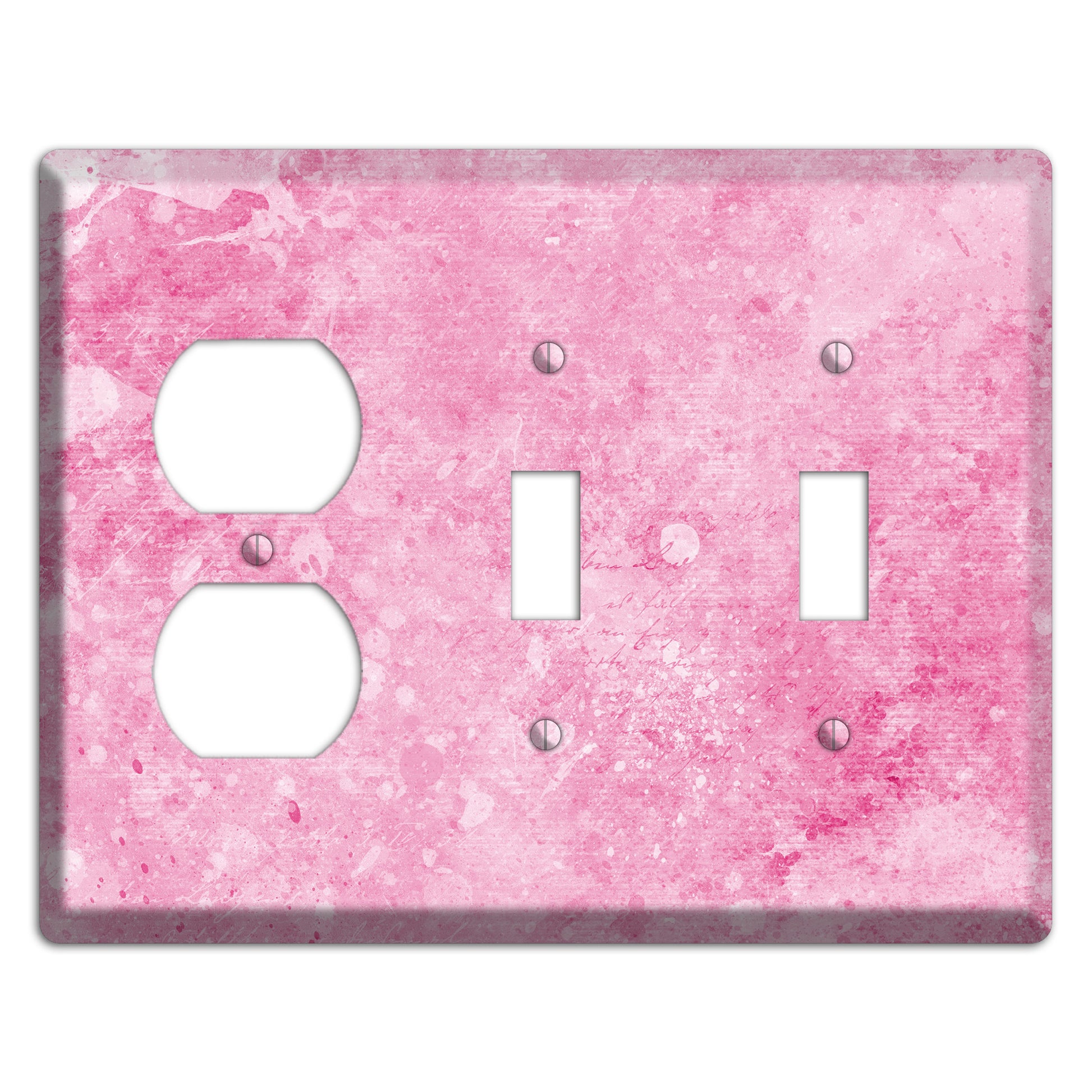 Wewak Pink Texture Duplex / 2 Toggle Wallplate