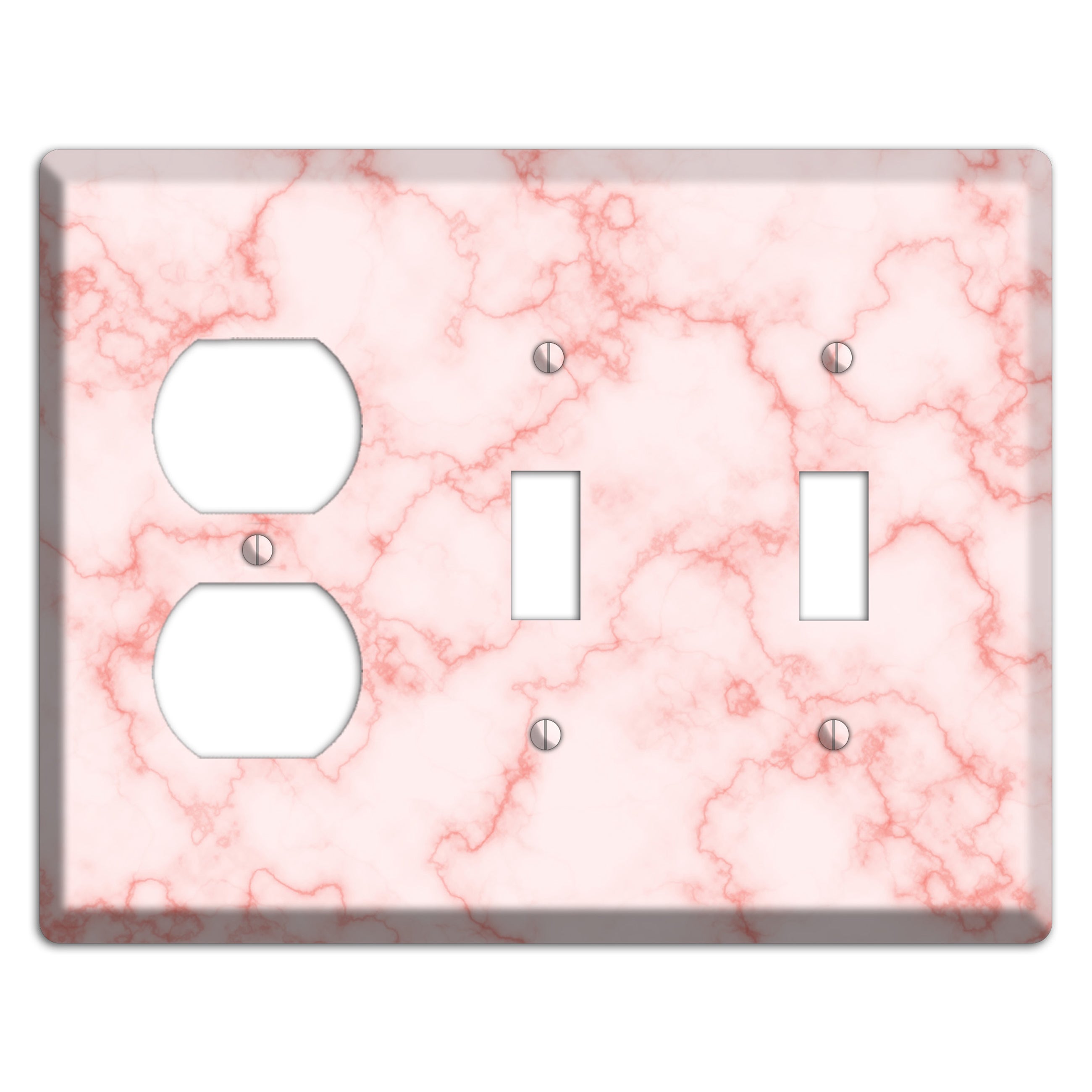 Pink Stained Marble Duplex / 2 Toggle Wallplate