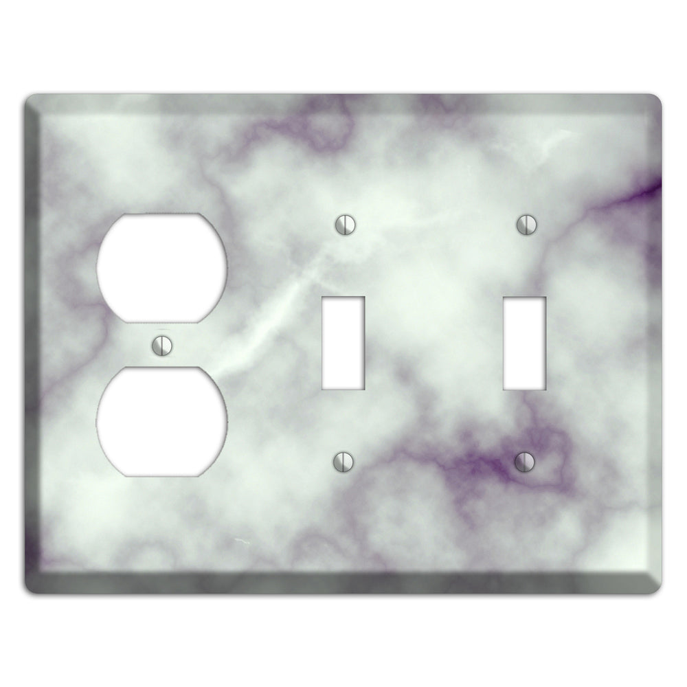 Gray Nurse Marble Duplex / 2 Toggle Wallplate