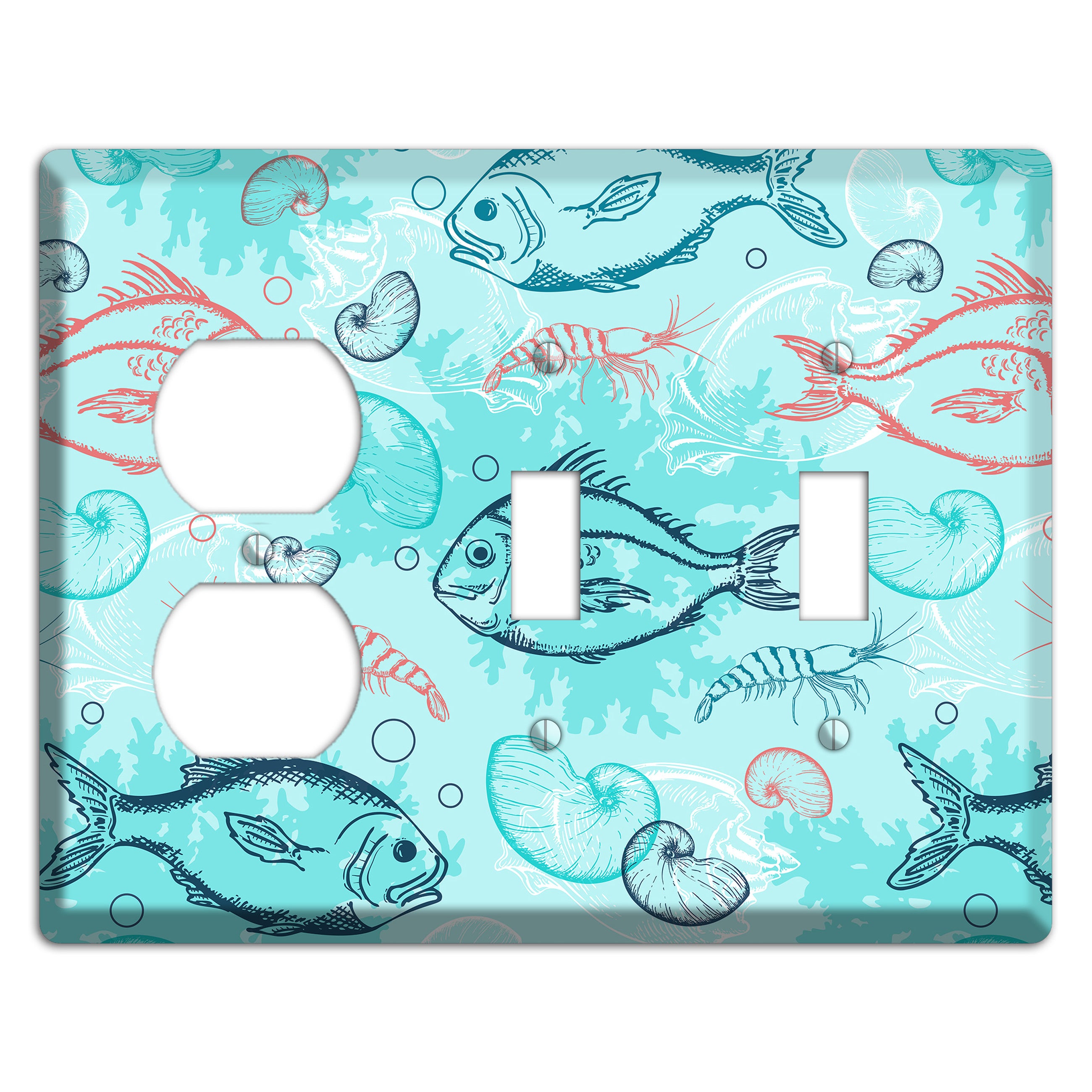 Mixed Sea Life Style 24 Duplex / 2 Toggle Wallplate