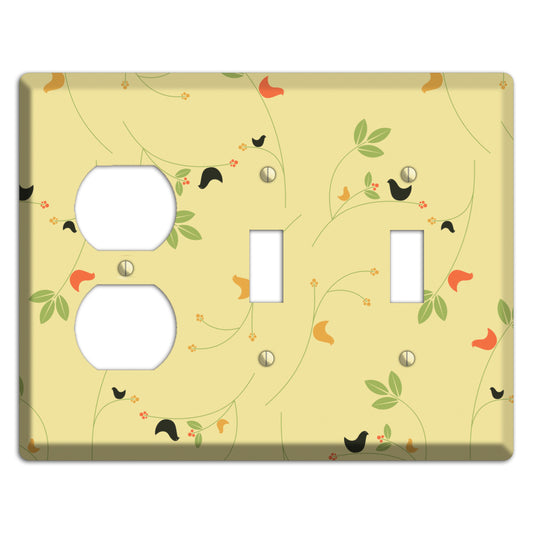 Delicate Yellow Flowers Duplex / 2 Toggle Wallplate