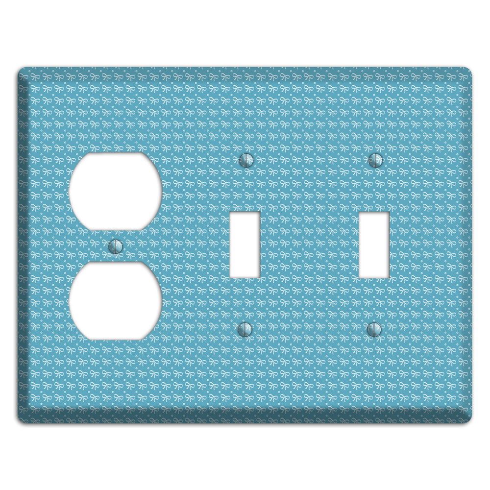 Turquoise Bows Duplex / 2 Toggle Wallplate