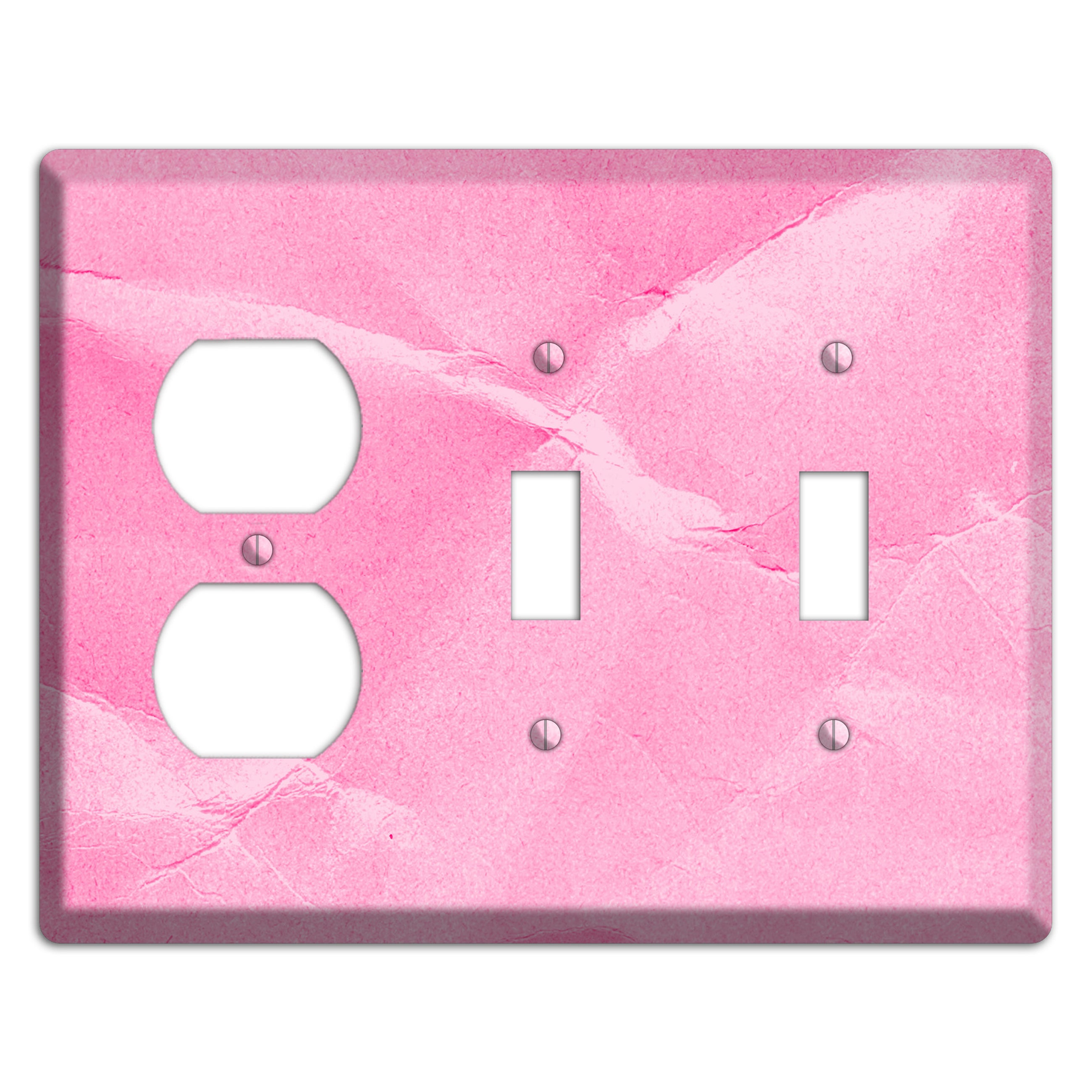 Carnation Pink Texture Duplex / 2 Toggle Wallplate