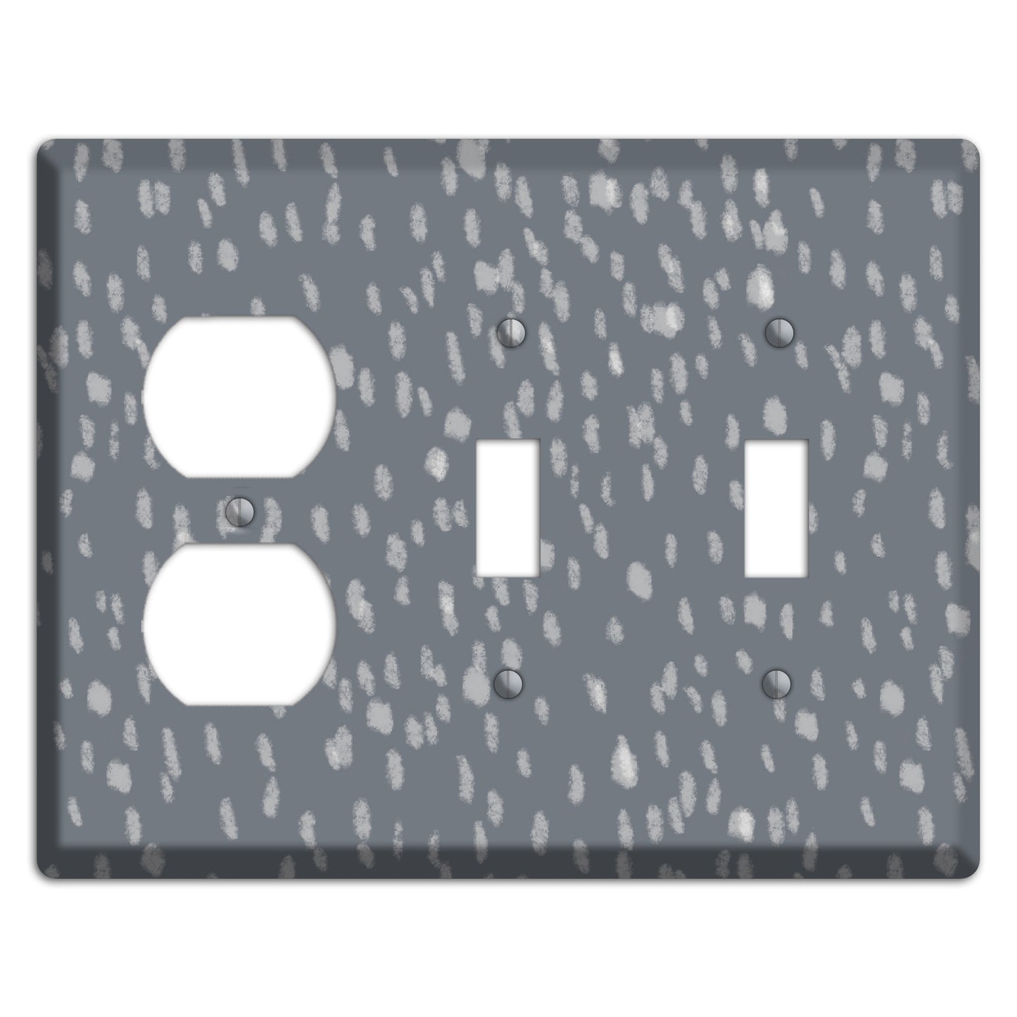 Gray and White Speckle Duplex / 2 Toggle Wallplate