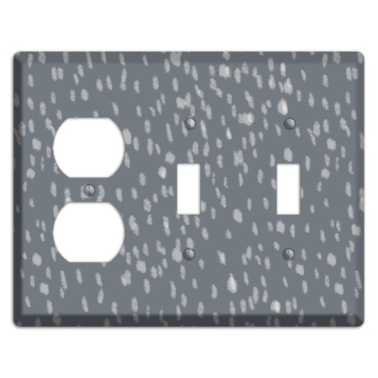 Gray and White Speckle Duplex / 2 Toggle Wallplate
