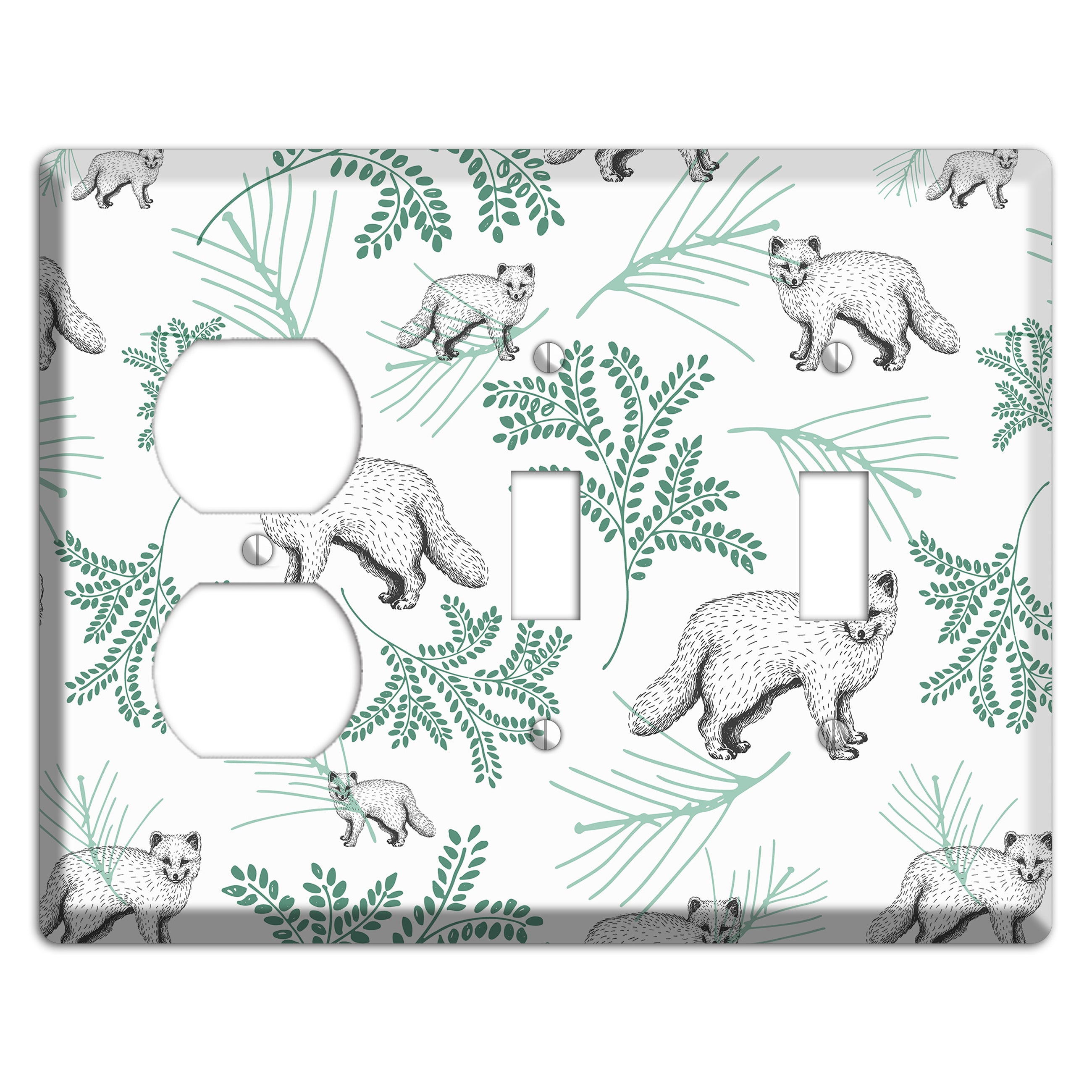Wildlife Arctic Fox Duplex / 2 Toggle Wallplate