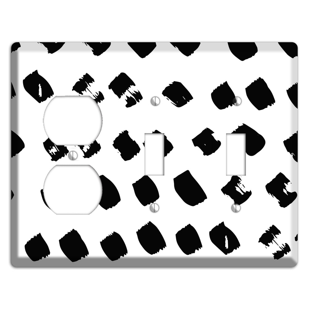 Ink Brushstrokes 4 Duplex / 2 Toggle Wallplate