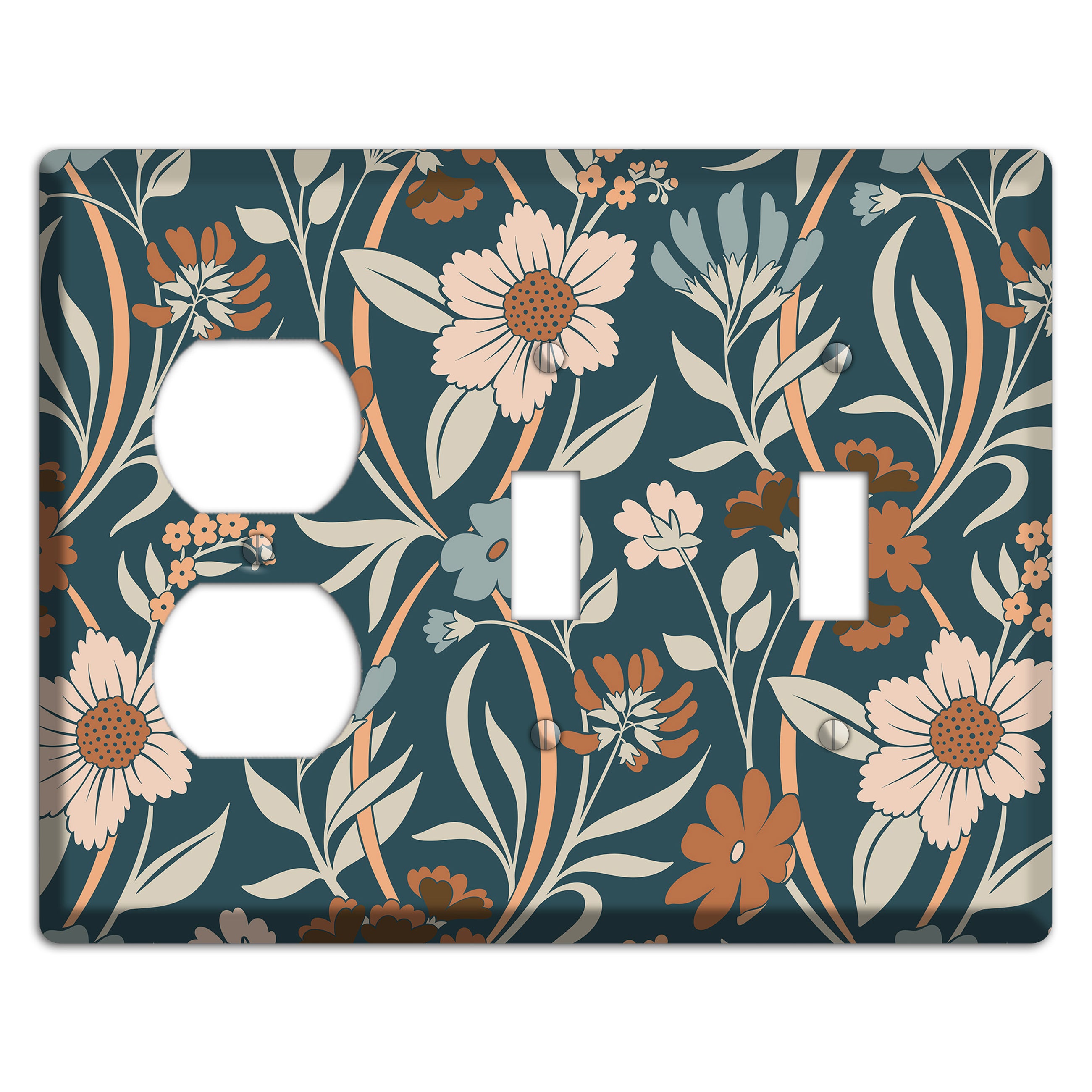 Summer Floral 1 Duplex / 2 Toggle Wallplate