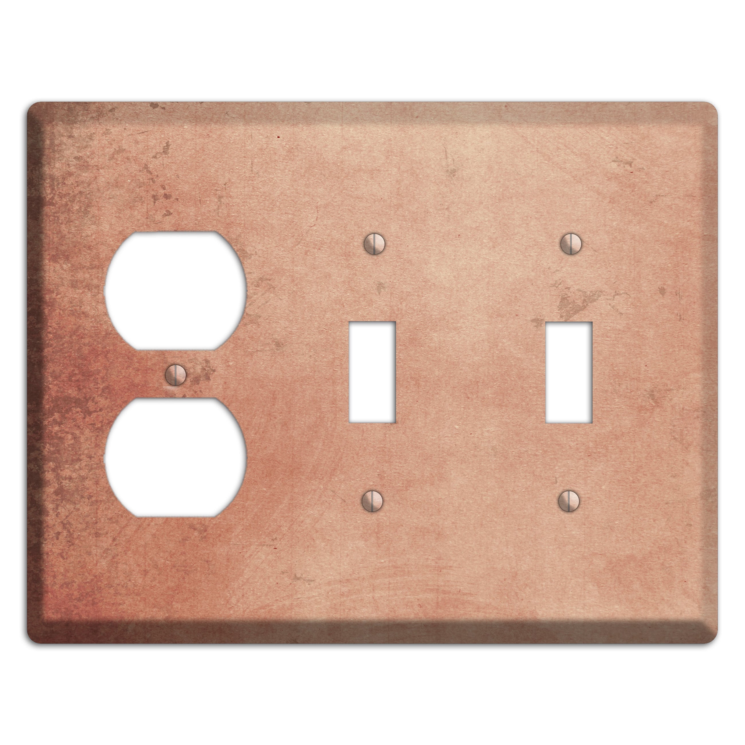 Tan Vintage Grunge Duplex / 2 Toggle Wallplate