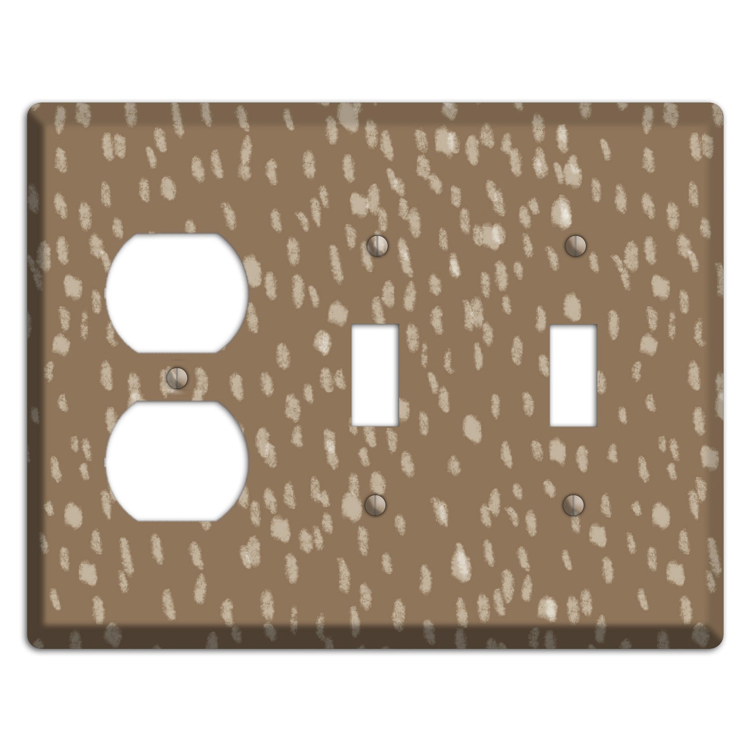 Brown and White Speckle Duplex / 2 Toggle Wallplate