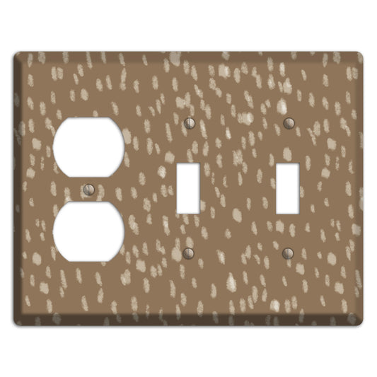 Brown and White Speckle Duplex / 2 Toggle Wallplate