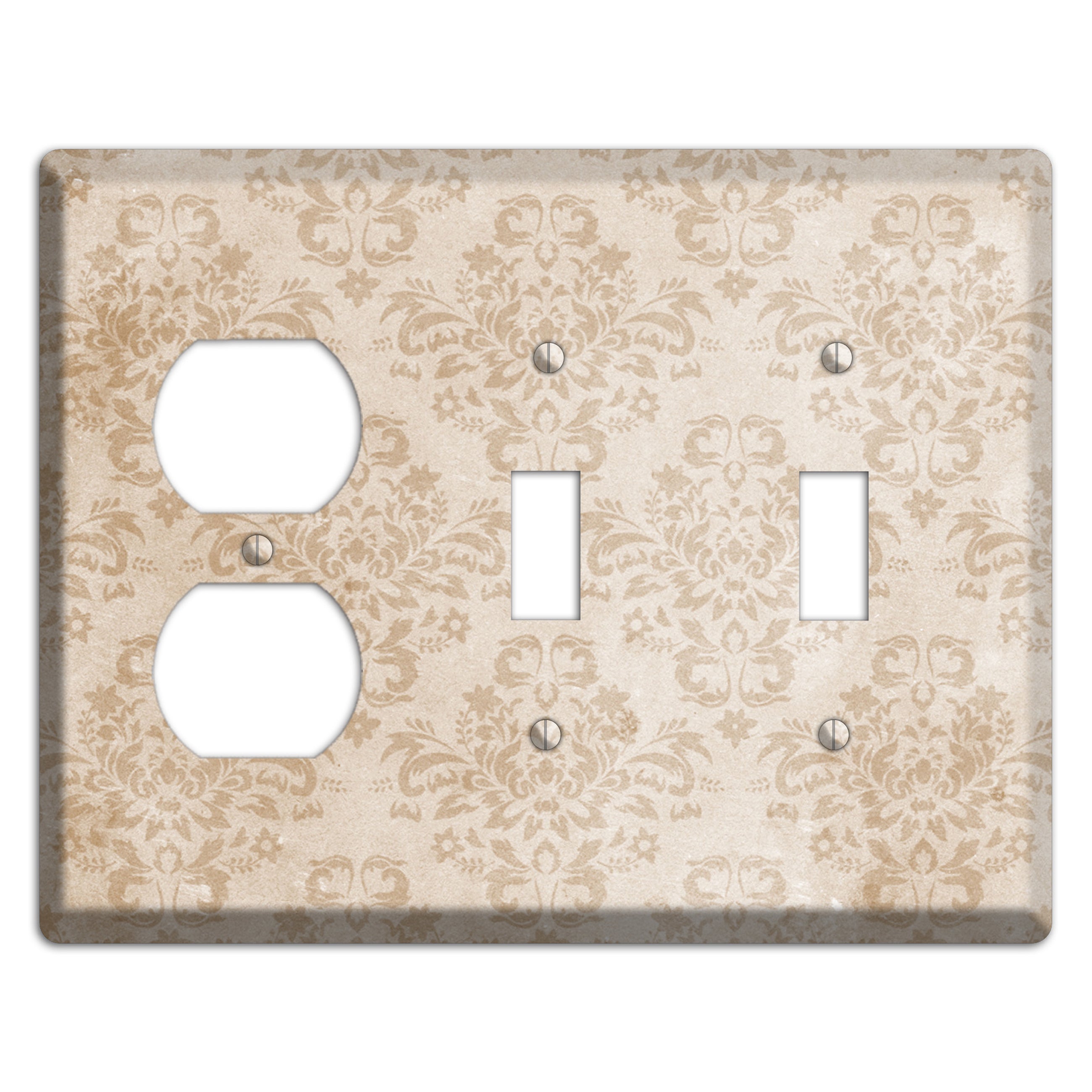 Bizarre Neutral Texture Duplex / 2 Toggle Wallplate